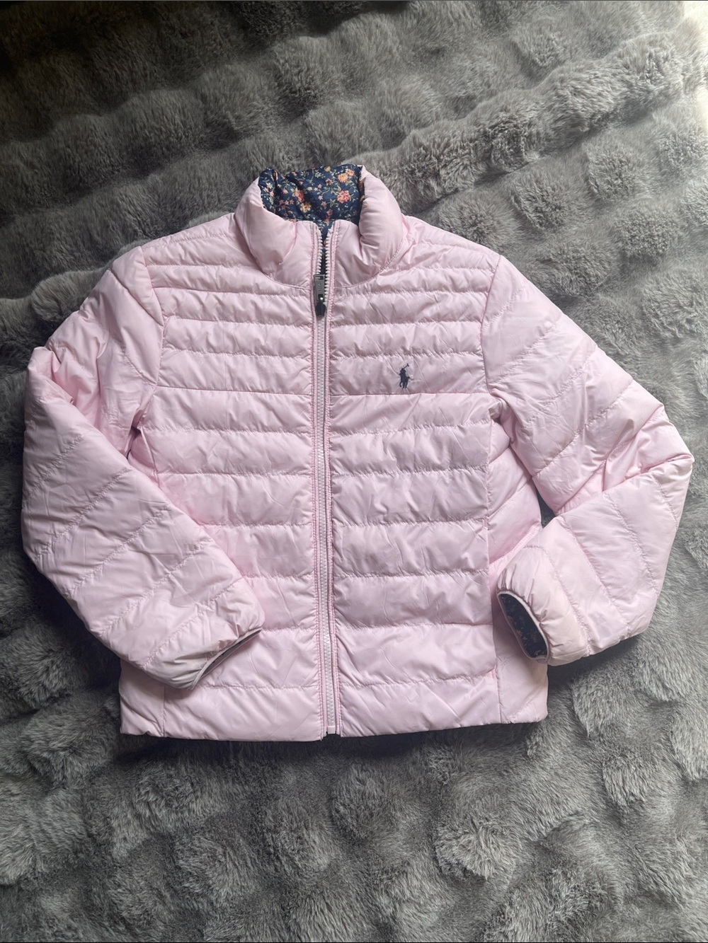 Ralph Lauren Pink Quilted Puffer Jacket for Kids
